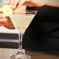 Garnish your perfect Vodka Martini with a cucumber and mint leaves