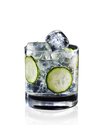 Enjoy the Titanium Vodka with a simple on the rocks recipe with a twist of cucumber