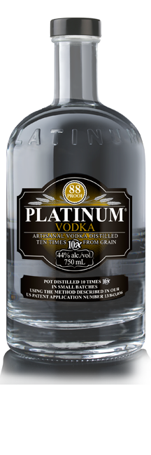 The smoothest purest vodka - Platinum Vodka is perfect for vodka cocktails like martinis, vodka tonic recipes and other drinks